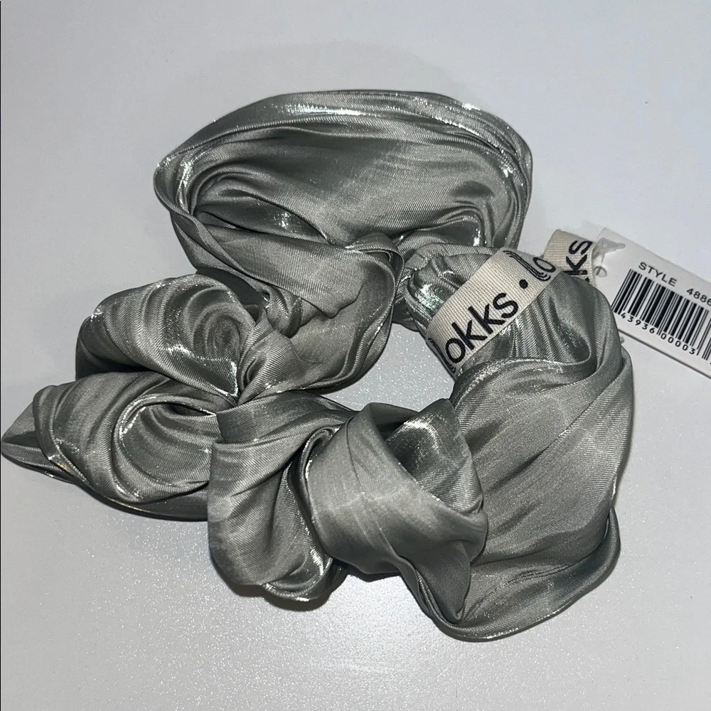 Lot of Lokks Silk Scrunchie Set - Black, Pink, Sage Green New w/ Tags #feminine